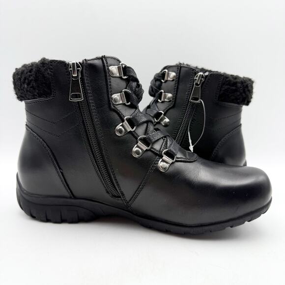 Propét Womens Dasher Booties US 6.5 4E Extra WIDE EU 37 Black Leather NIB - Picture 5 of 13